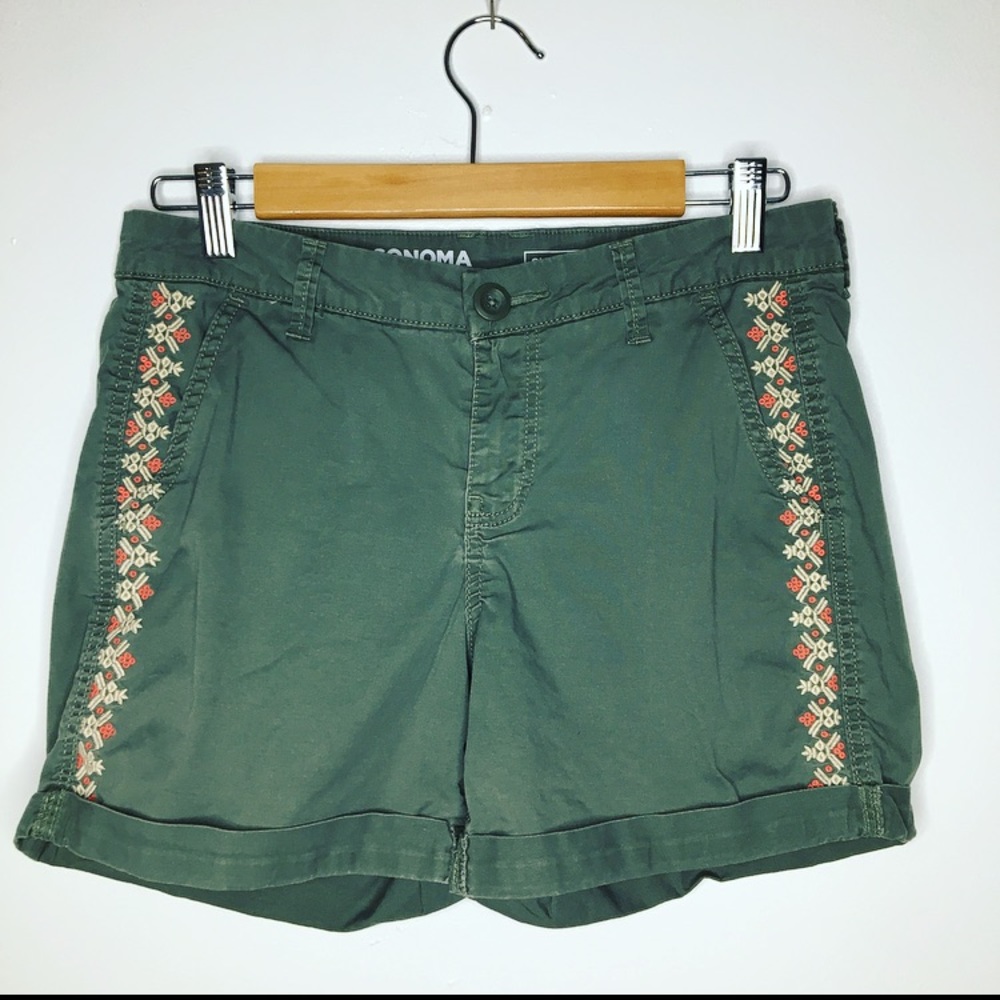 Sonoma | Embroidered Cropped Cargo Shorts 6